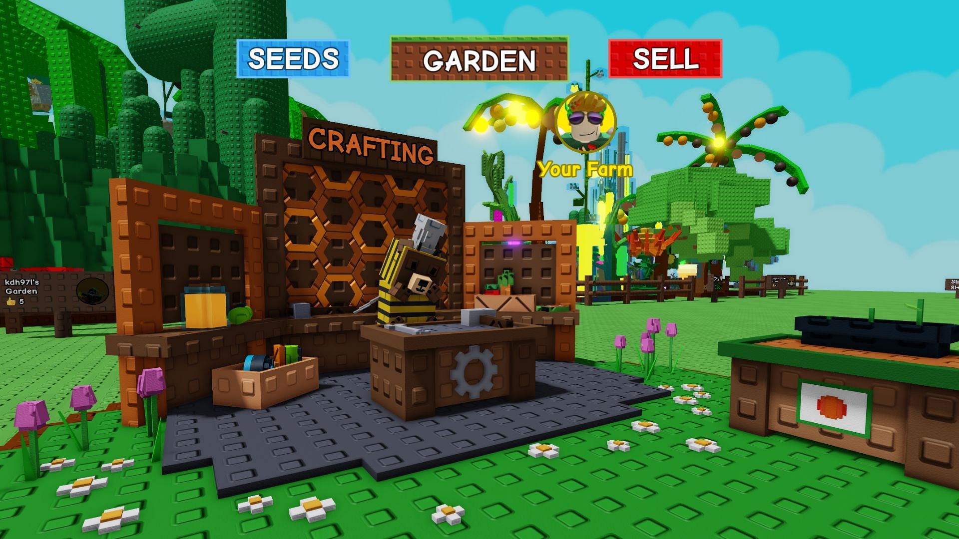 Interact with the crafting station to open the menu (Image via Roblox)